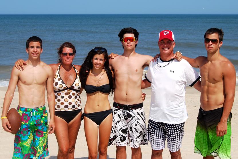 Tracy Callahan and family at the beach 2010