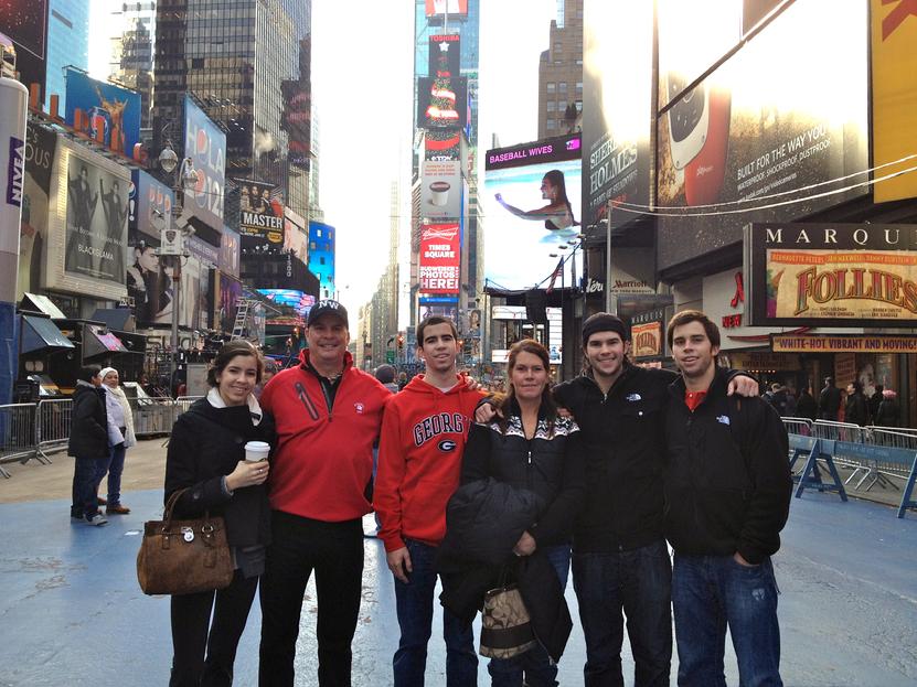 Tracy Callahan and family in Times Square New York on New Years Eve 2011